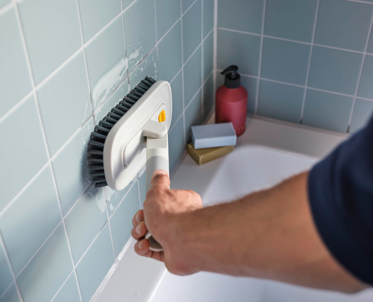 Joseph Joseph CleanTech 2-in-1 Tile and Grout Scrubber Brush with Removable V-Shaped Bristle Brush 3