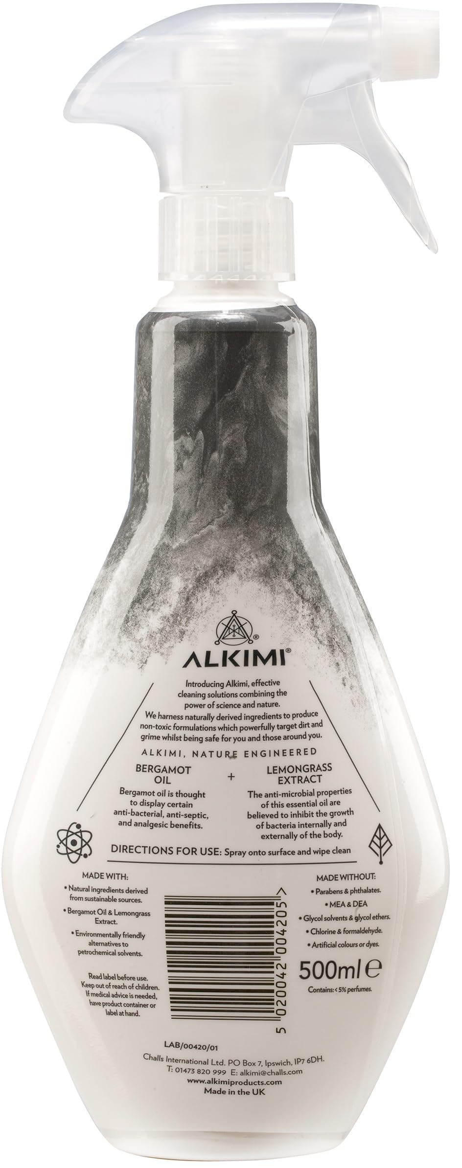ALKIMI Shiny Surface Cleaning Spray - Streak Free Shine, Non-Toxic, Bergamot Oil & Lemongrass Extract (500 ml) 4
