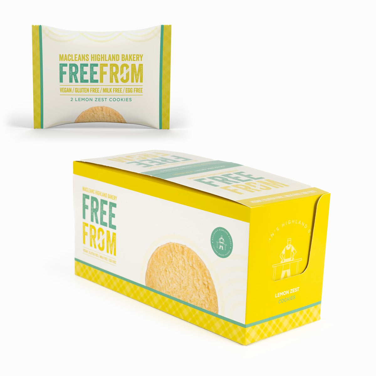 Maclean's Highland Bakery Free From Lemon Zest Cookies - Twin Pack, 24 x 30g