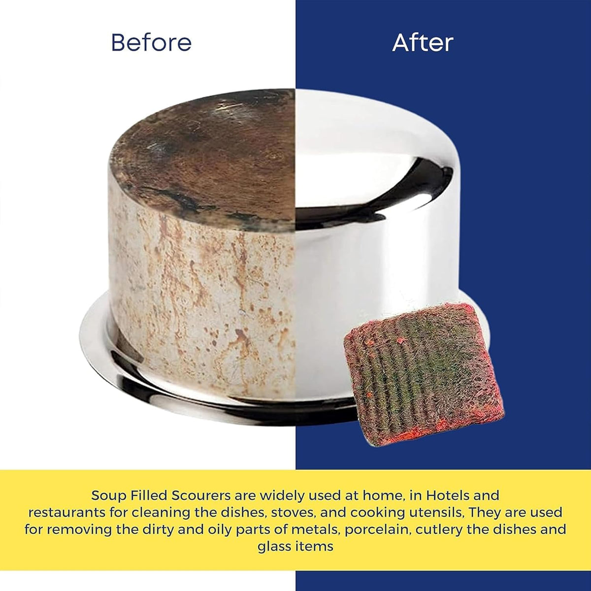 HomeSmith Soap Pads - 12 Pack Scouring Cleaning Steel Wool Scrub Wash Hob Oven Sink Cooker 4