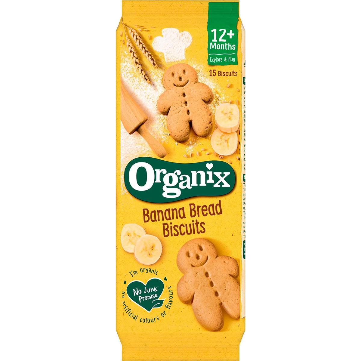 Organix Banana Bread Toddler Biscuits - Organic, Vegan Friendly, 135g (6-Pack) 3