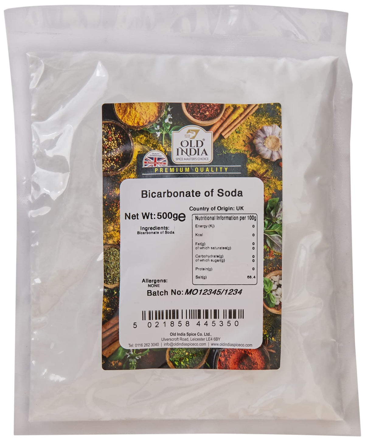 Old India Bicarbonate of Soda - 100% Natural, Additive-Free | 500g Powder