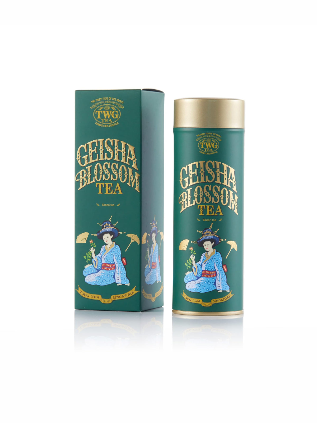 TWG Geisha Blossom Tea - Loose Leaf Green Tea with Passionfruit & Marigold Petals | 100g Haute Couture Tin