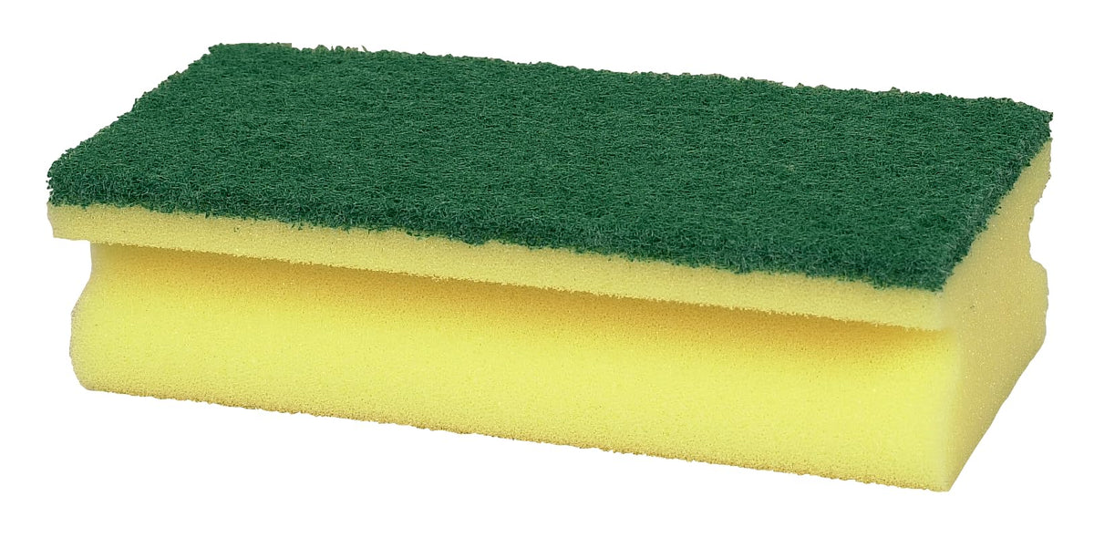 ABENA Green Sponges - Non-Scratch Scouring Pads for Kitchen & Bathroom Cleaning | Pack of 10