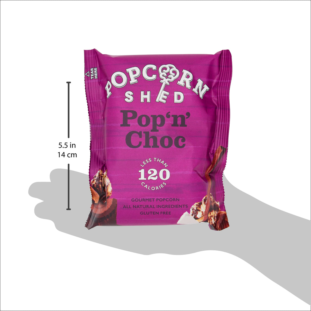 Popcorn Shed Pop N Choc Gourmet Popcorn Snack Pack - Chocolate Caramel Flavour, 24g 6