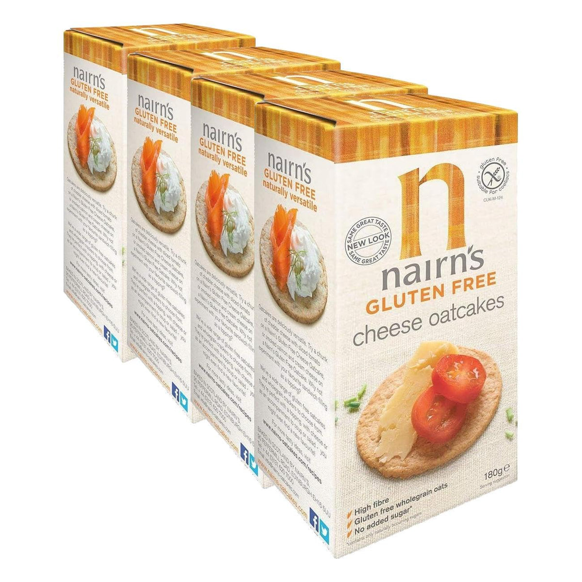 Nairn's Gluten Free Cheese Oatcakes - 180g (Pack of 4)