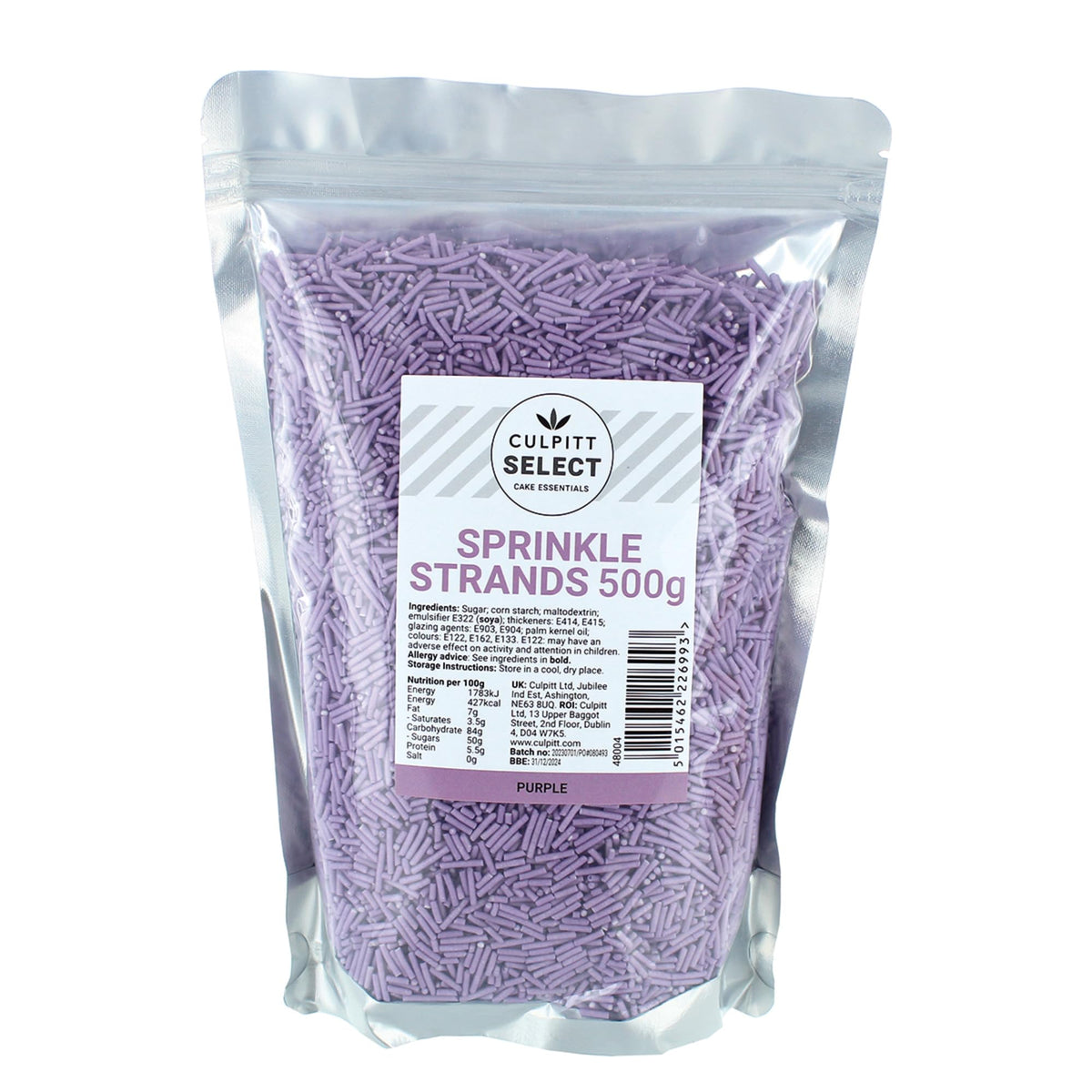 Culpitt Purple Sugar Strand Sprinkles - 500g Pouch | Edible Decorations 3