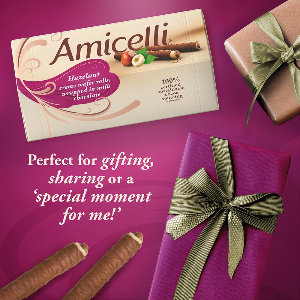 Amicelli Original Hazelnut Crème Wafer Rolls - 600g Pack of 3 3