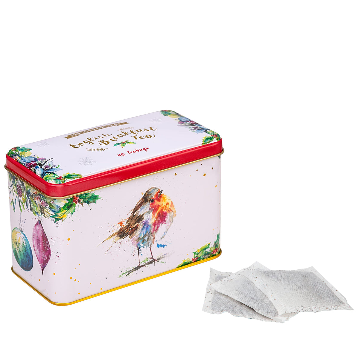 New English Teas Christmas Robin Tea Tin - 40 English Breakfast Teabags 7