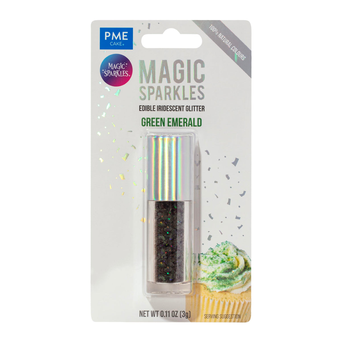 PME Magic Sparkles Edible Glitter - Green Emerald | 3g | Vegan-Friendly 4
