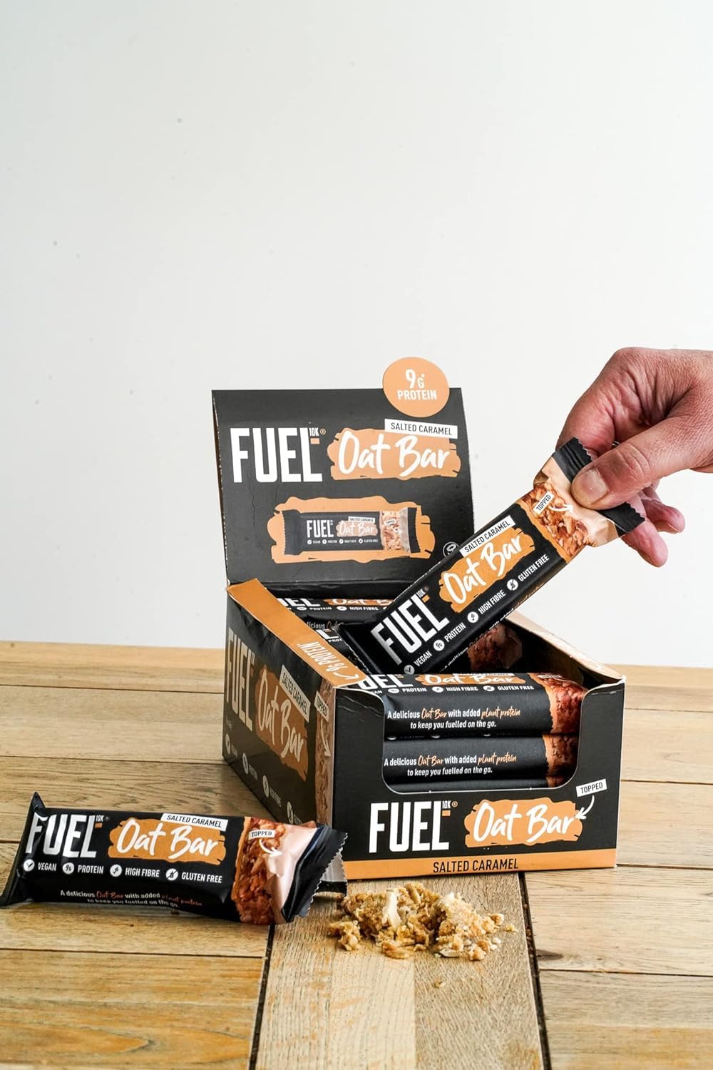 FUEL10K Salted Caramel Oat Bars - 9g Protein | High Fibre | 45g Bar 3