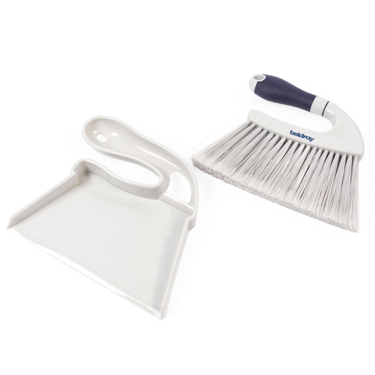 Beldray Deep Clean Dustpan and Brush Set - Compact Flat Design, Grey 1