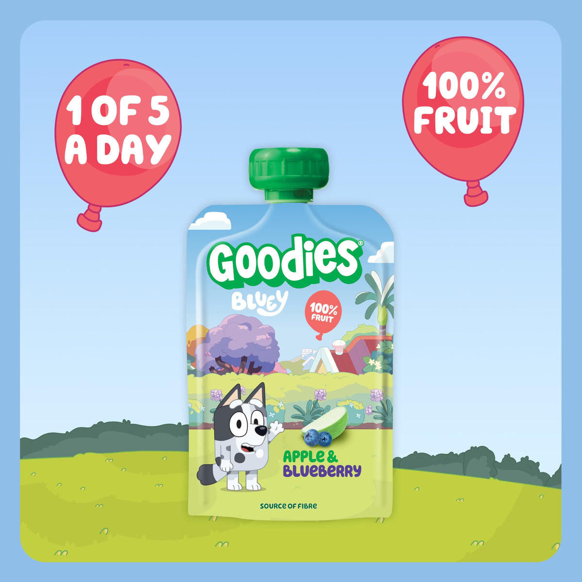 Goodies Bluey Apple & Blueberry Fruit Pouches - 1 of 5 a Day | 100% Fruit | No Added Sugar 4