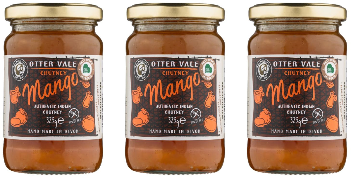 Otter Vale Mango Chutney - Sweet & Fruity | Gluten-Free | 3 x 325g Jars