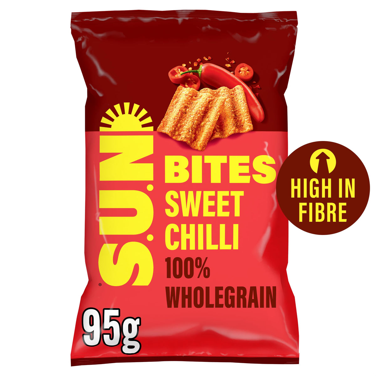 Sunbites Sweet Chilli Sharing Snacks - 100% Wholegrain, High Fibre, Vegetarian | 95g 3