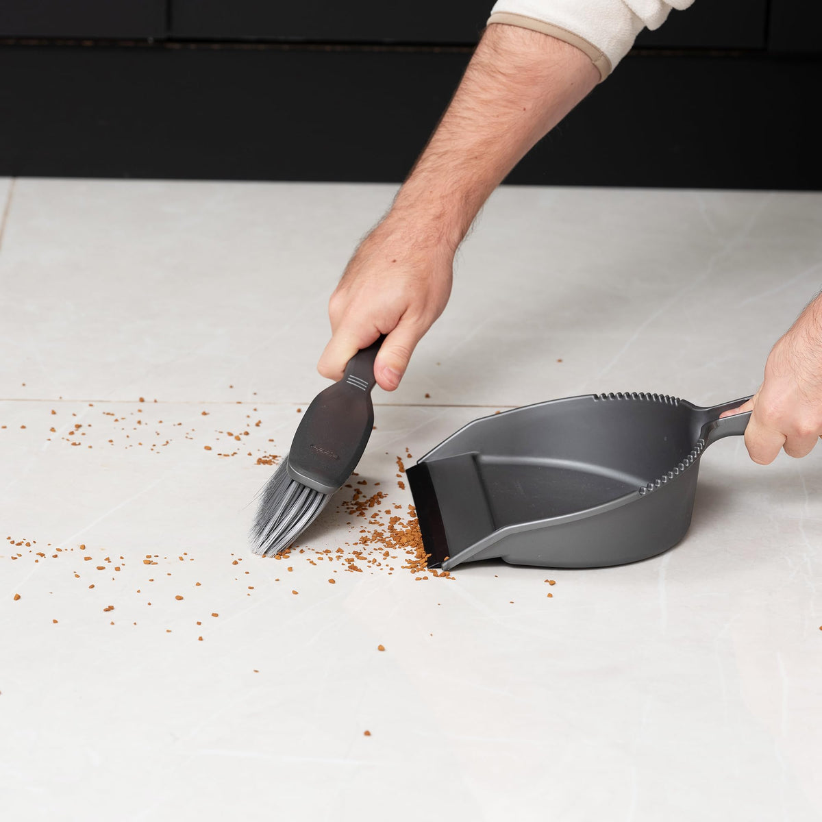 Addis Everyday Stiff Dustpan & Brush Set - Heavy-Duty Cleaning | Metallic Silver 6