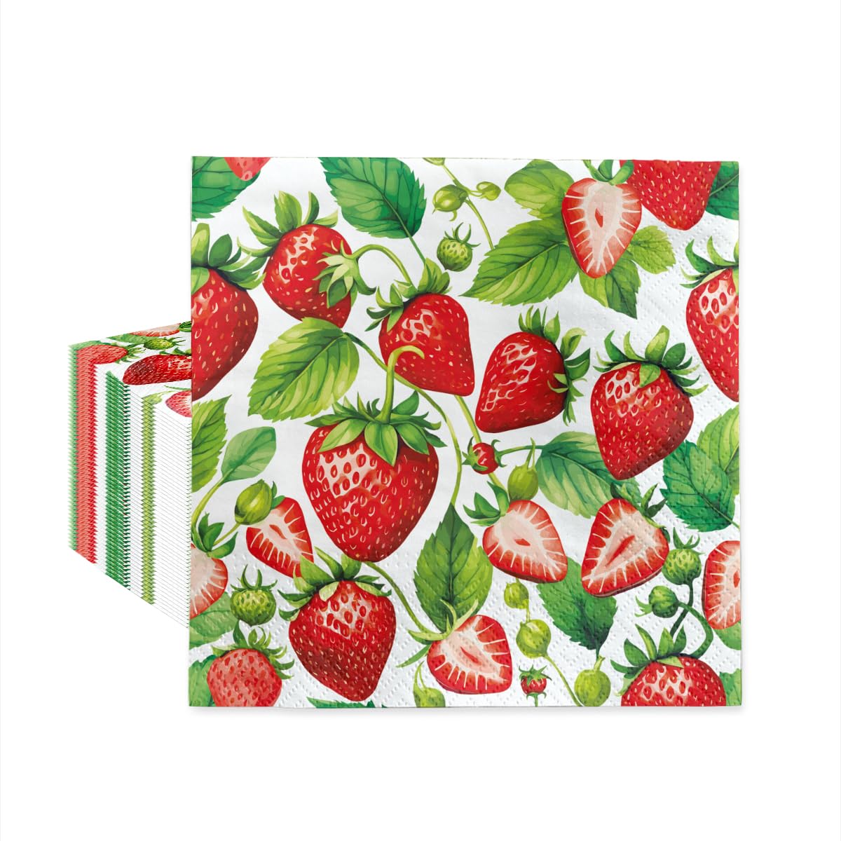 PAW Decor Collection Paper Napkins - Strawberry Kiss Design | 33 x 33 cm | 20 Pack