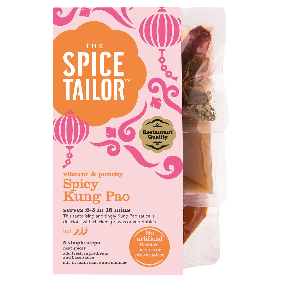 The Spice Tailor Spicy Kung Pao Sauce Kit - Authentic Asian Flavours, Pack of 5