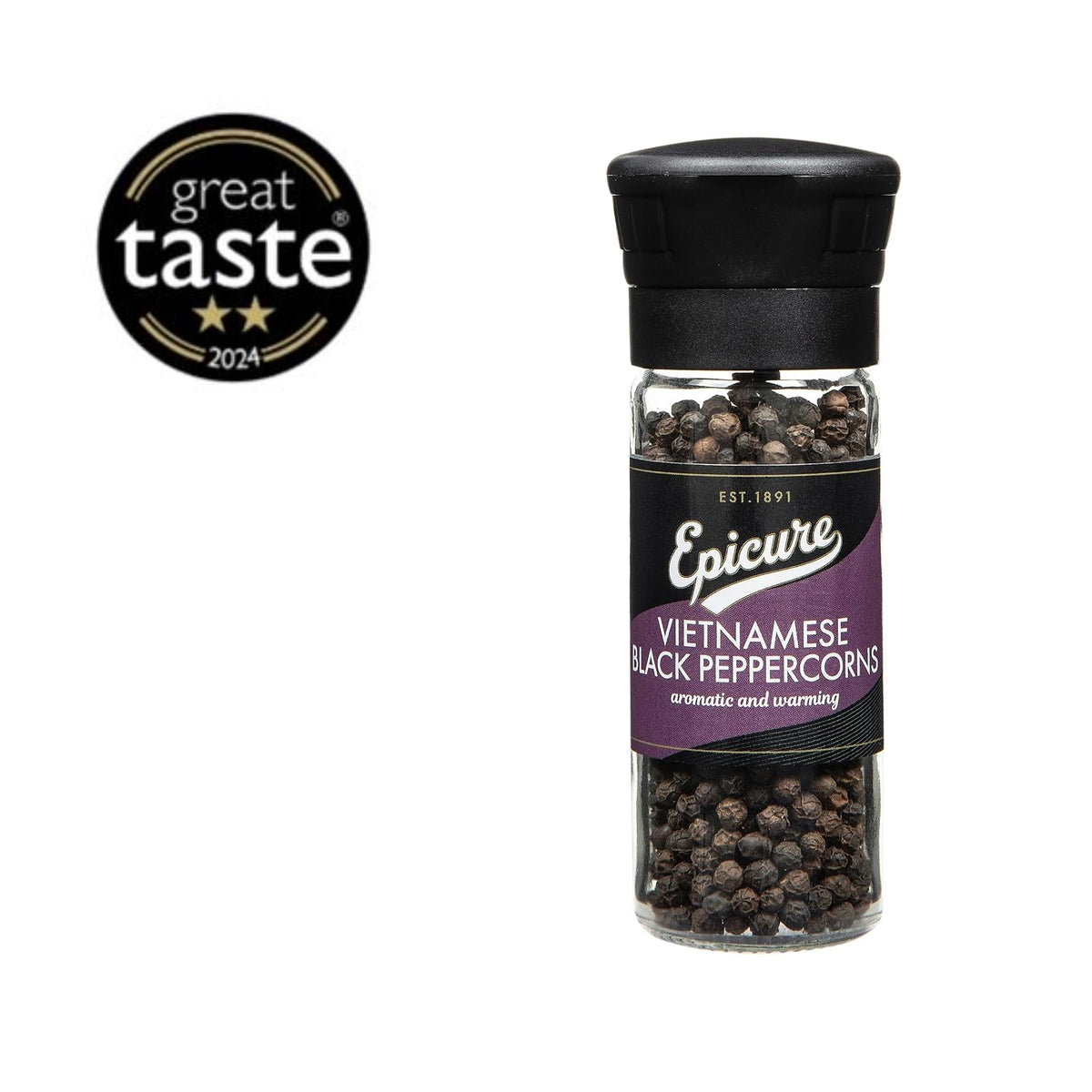 Epicure Vietnamese Black Peppercorns - 50g Grinders (Pack of 6) | Whole Peppercorns | Fresh Aroma & Flavor 3