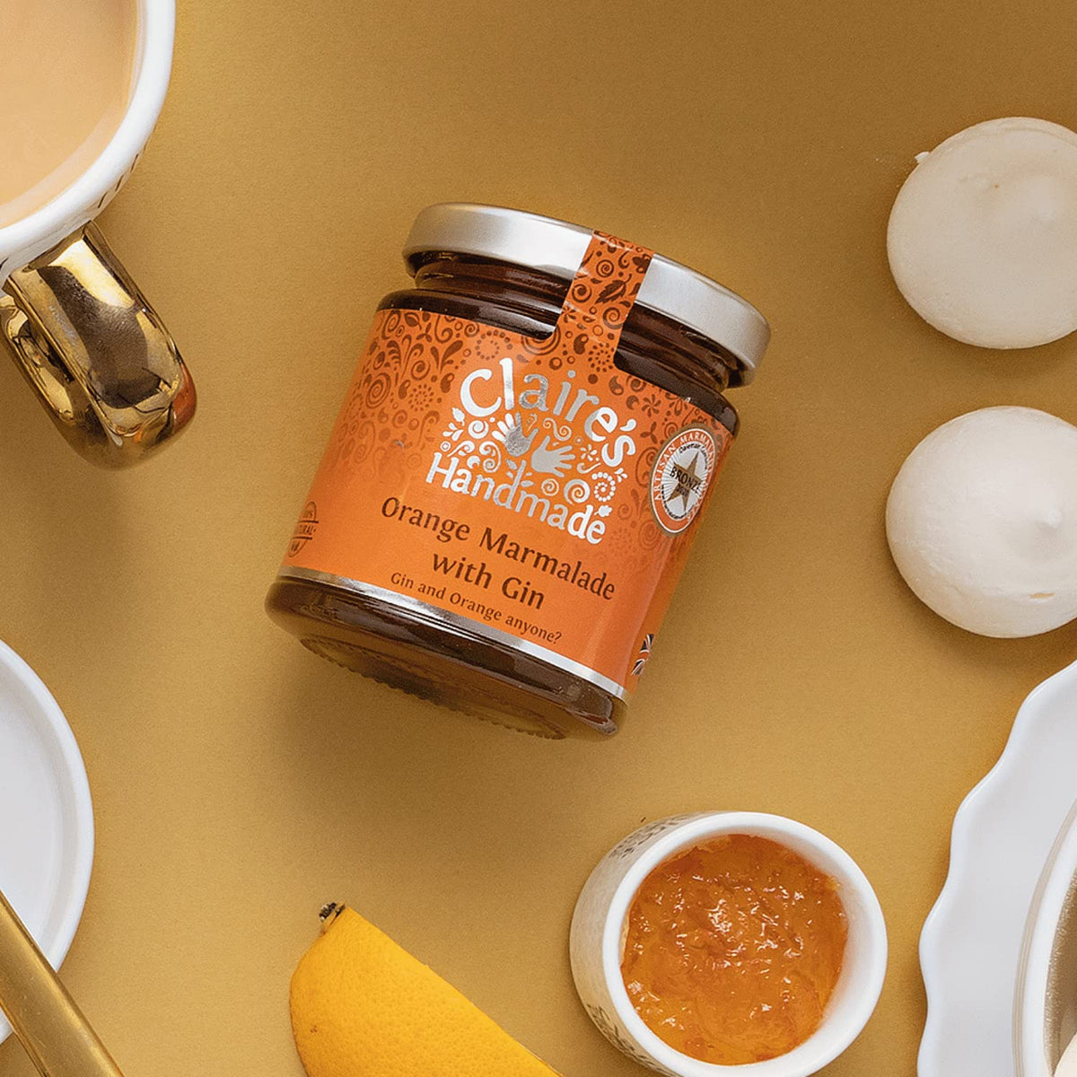 Claire's Handmade Orange Marmalade with Gin - Award Winning, Gluten Free, Vegan (227g)
