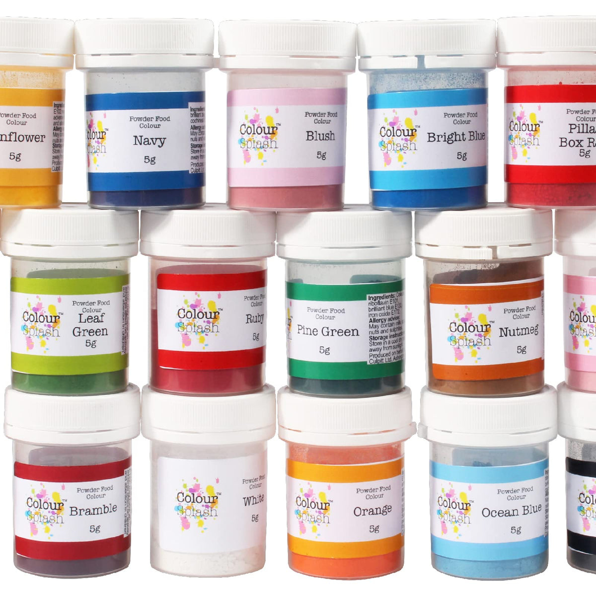 Colour Splash Primary Food Colouring Dust Set - 4 x 5g Jars 7