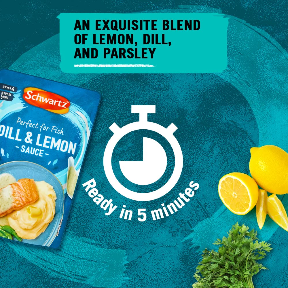 Schwartz Dill and Lemon Sauce - 300g (Pack of 6) | No Added Preservatives, MSG, Artificial Colours or Hydrogenated Fat