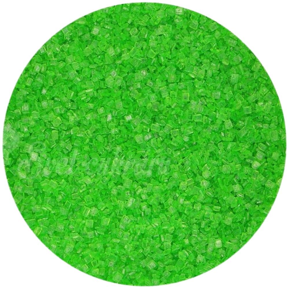 FunCakes Green Sugar Crystals - 80g | Cake Decoration | Edible Sprinkles