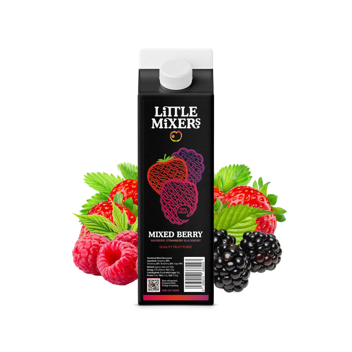 LITTLE MIXERS Mixed Berry Purée - Real Fruit, Easy Pour | 1kg 1