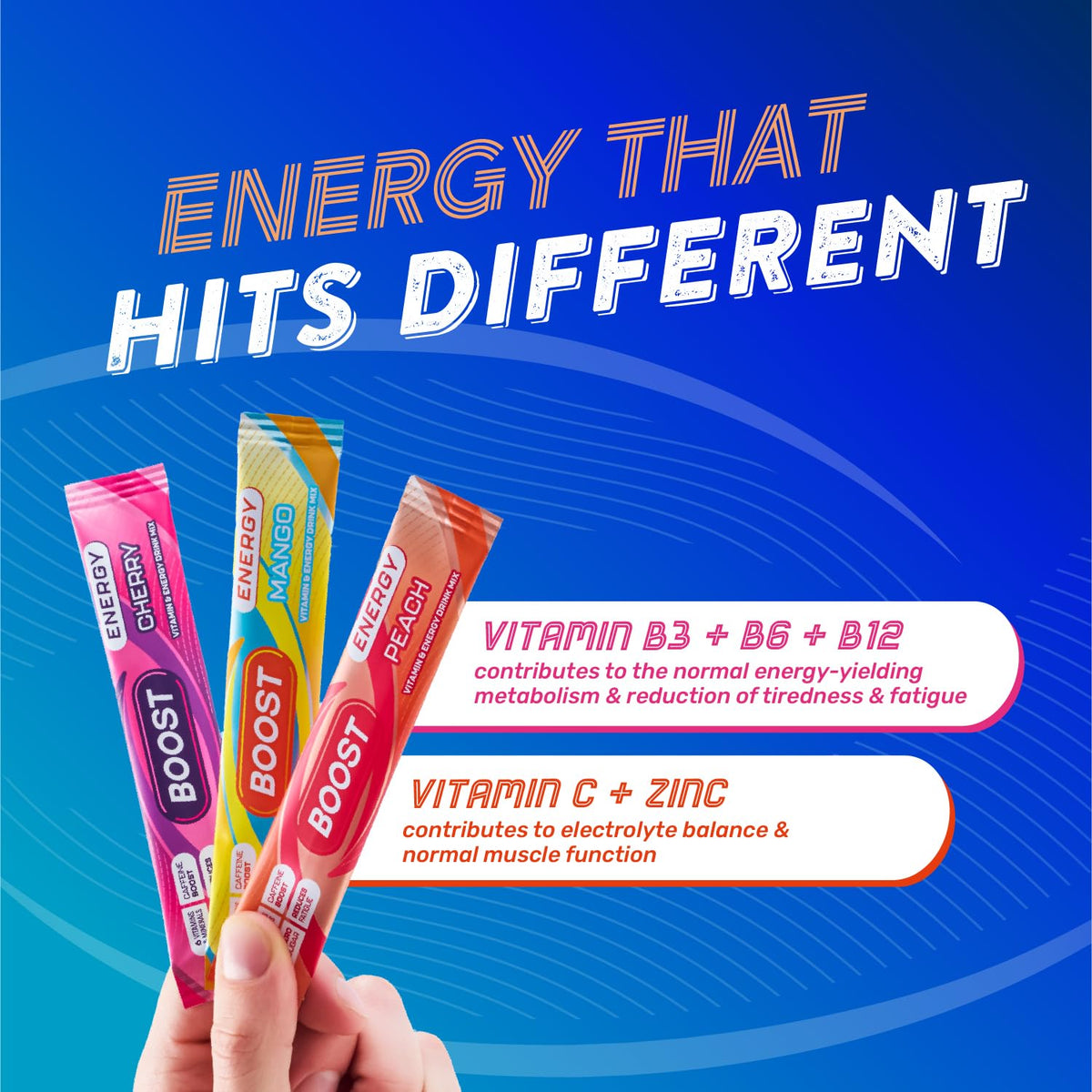 Boost Energy Powder Peach - Zero Sugar, 5g Sachets, 6 Pack 7