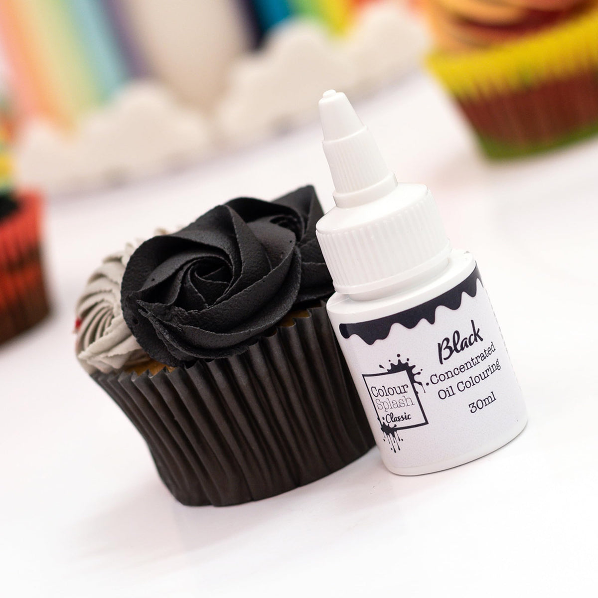 Colour Splash Oil Based Food Colour - Black | Vibrant Edible Colour for Baking | 30ml 7