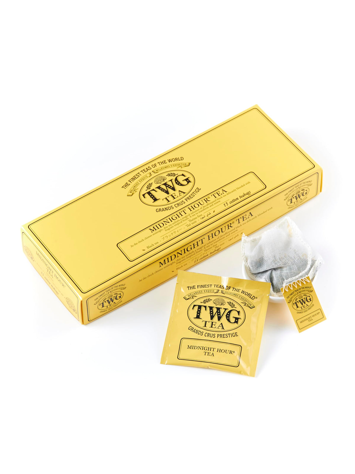 TWG Tea Midnight Hour Tea - Decaffeinated Black Tea with Tropical Fruits | 15 Teabags | 40g