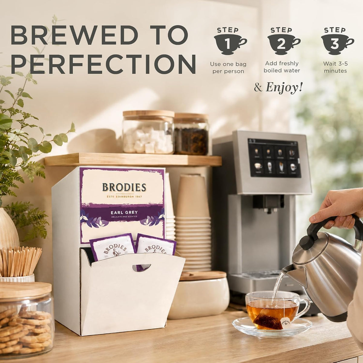 Brodies Earl Grey Black Tea - 250 Individually Wrapped Teabags | Bergamot Scented | Eco-Friendly Dispenser Box 4