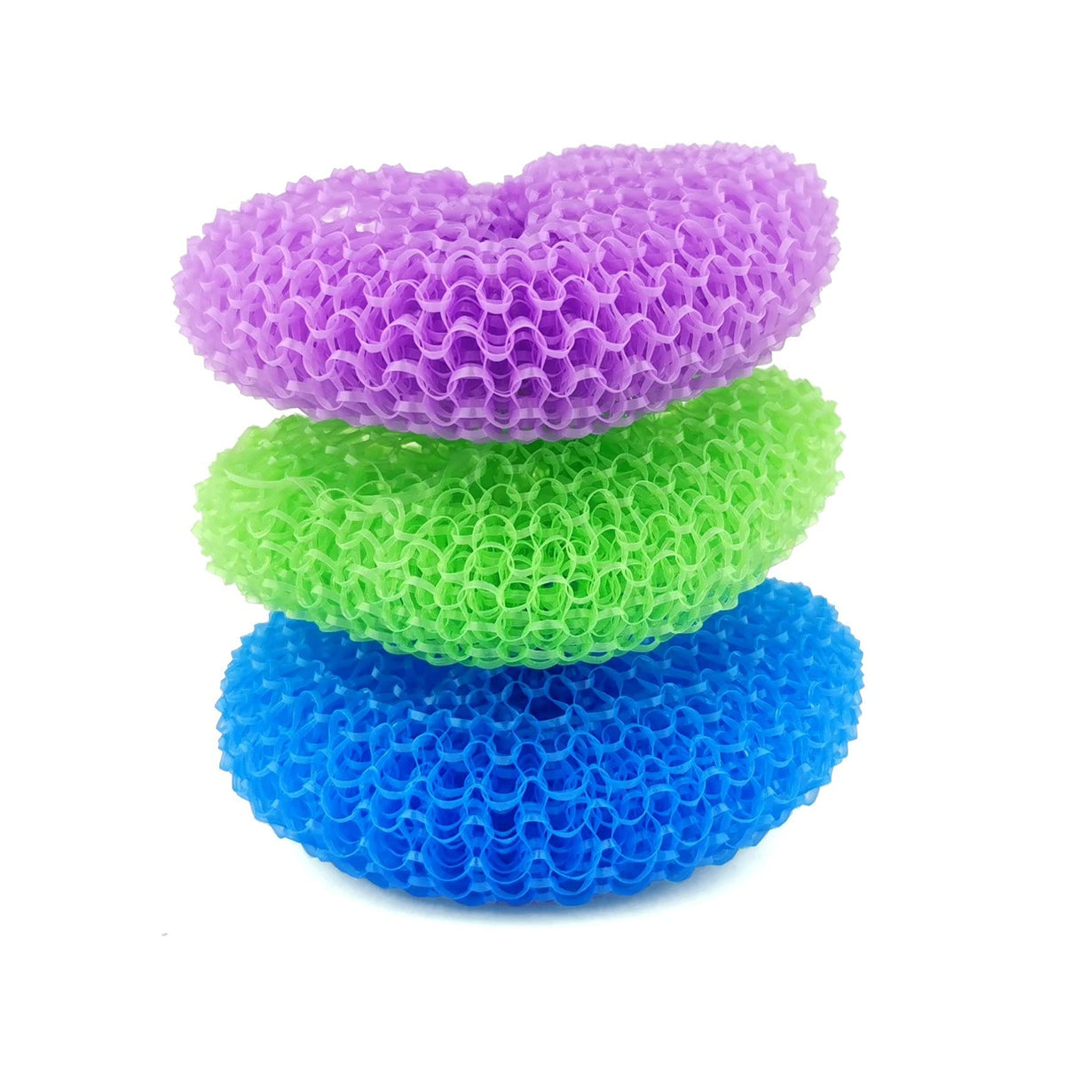 IDEA HOME D.RECT Plastic Scourer - Pack of 3 | Reusable | Kitchen Cleaning 1