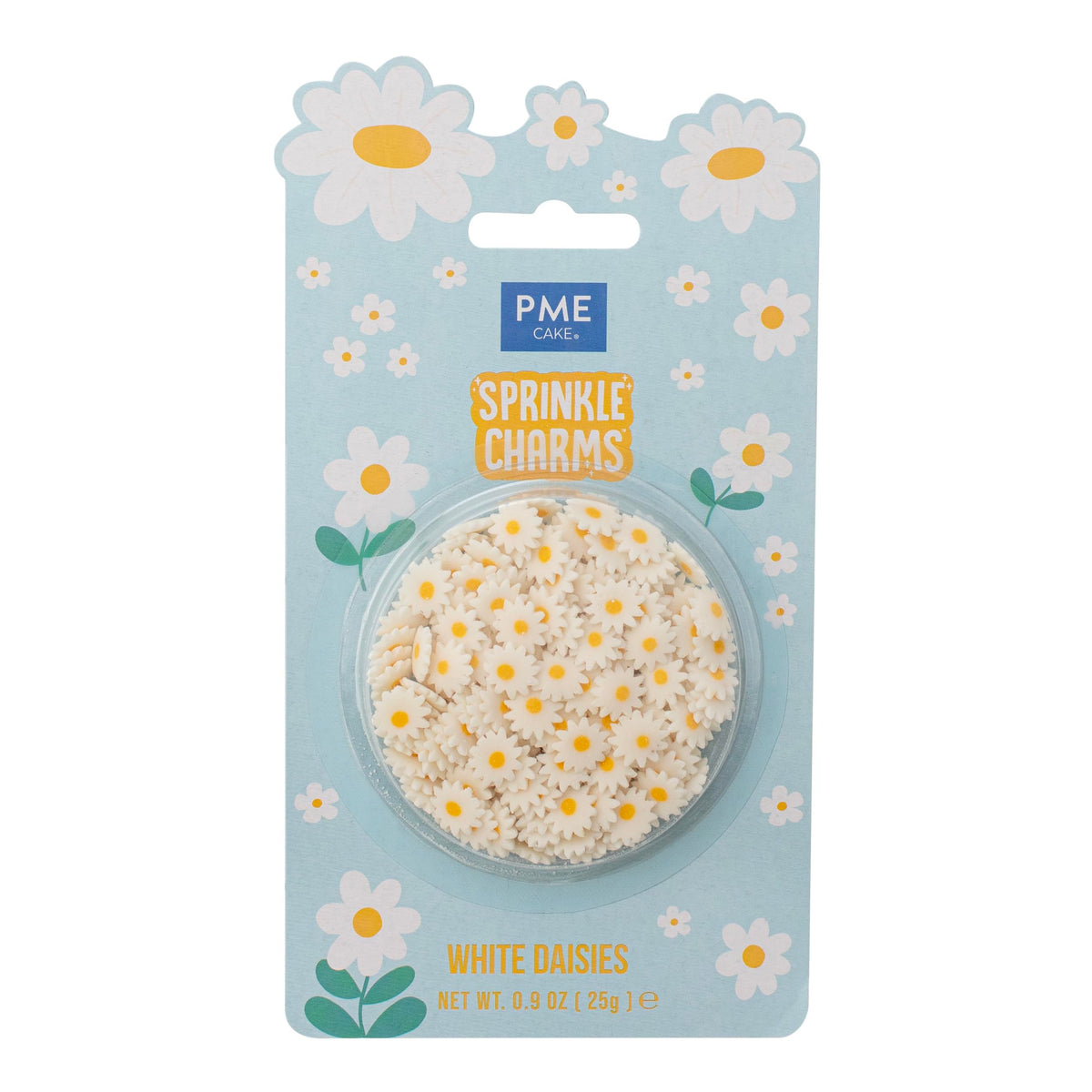 PME White Daisy Sprinkle Charms - 25g Edible Cupcake Decorations