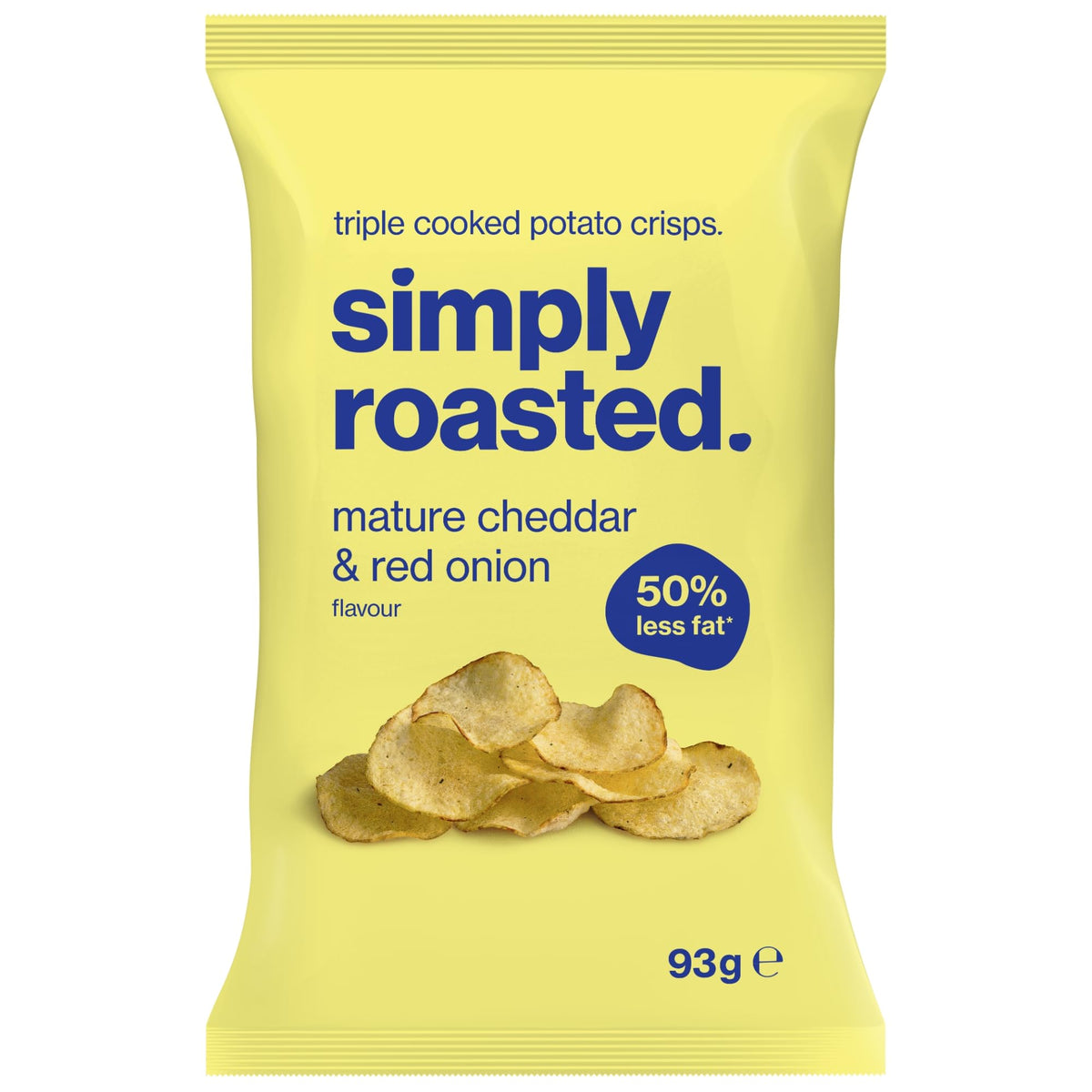 Simply Roasted Mature Cheddar & Red Onion Crisps - 12 x 93g Sharer Bags