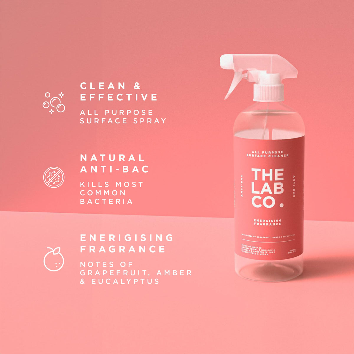 The Lab Co. Antibacterial All Purpose Cleaner - 750ml | Multi Surface, Streak Free, Pet Friendly 4