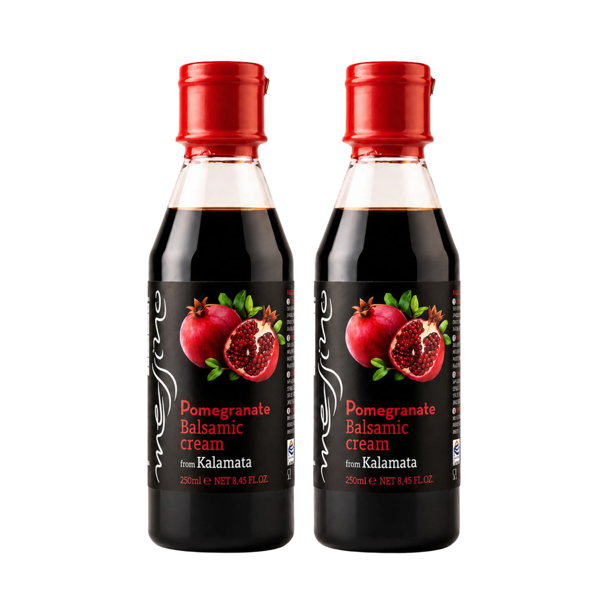Messino Greek Pomegranate Balsamic Cream - 2 x 250ml Bottles (500ml Total)