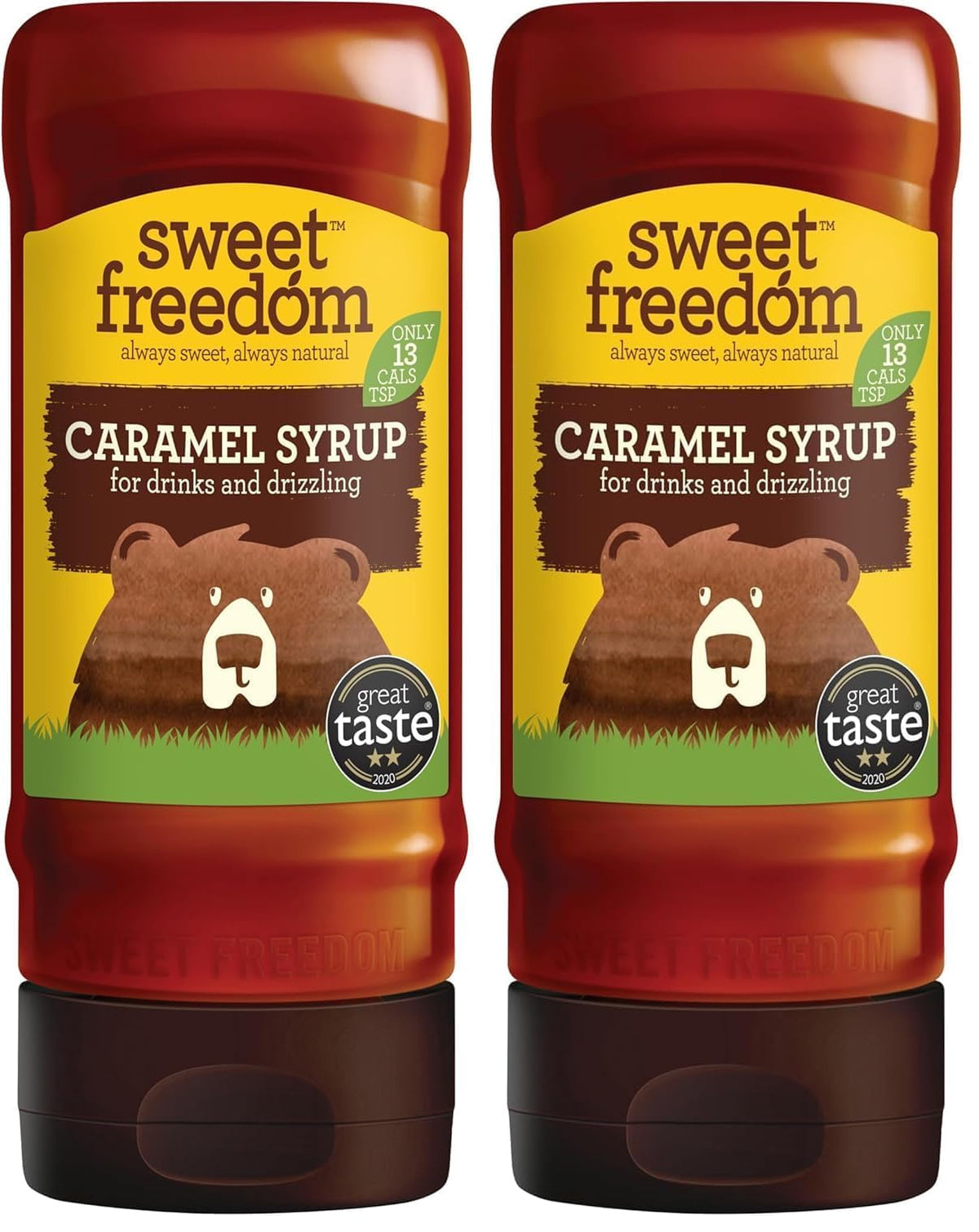 Sweet Freedom Caramel Syrup - Natural Sweetness, Vegan, 350g (Pack of 2)