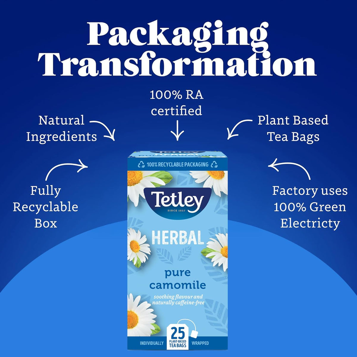 Tetley Pure Camomile Herbal Tea Bags - Soothing & Floral Infusion - 150 Teabags 4