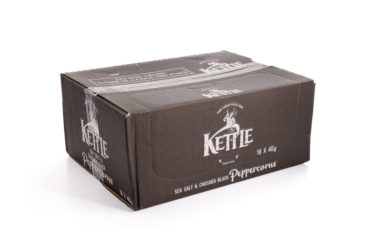 Kettle Sea Salt & Crushed Peppercorns Crisps - Hand Cooked | Gluten-Free | 18 x 40g Bags 5