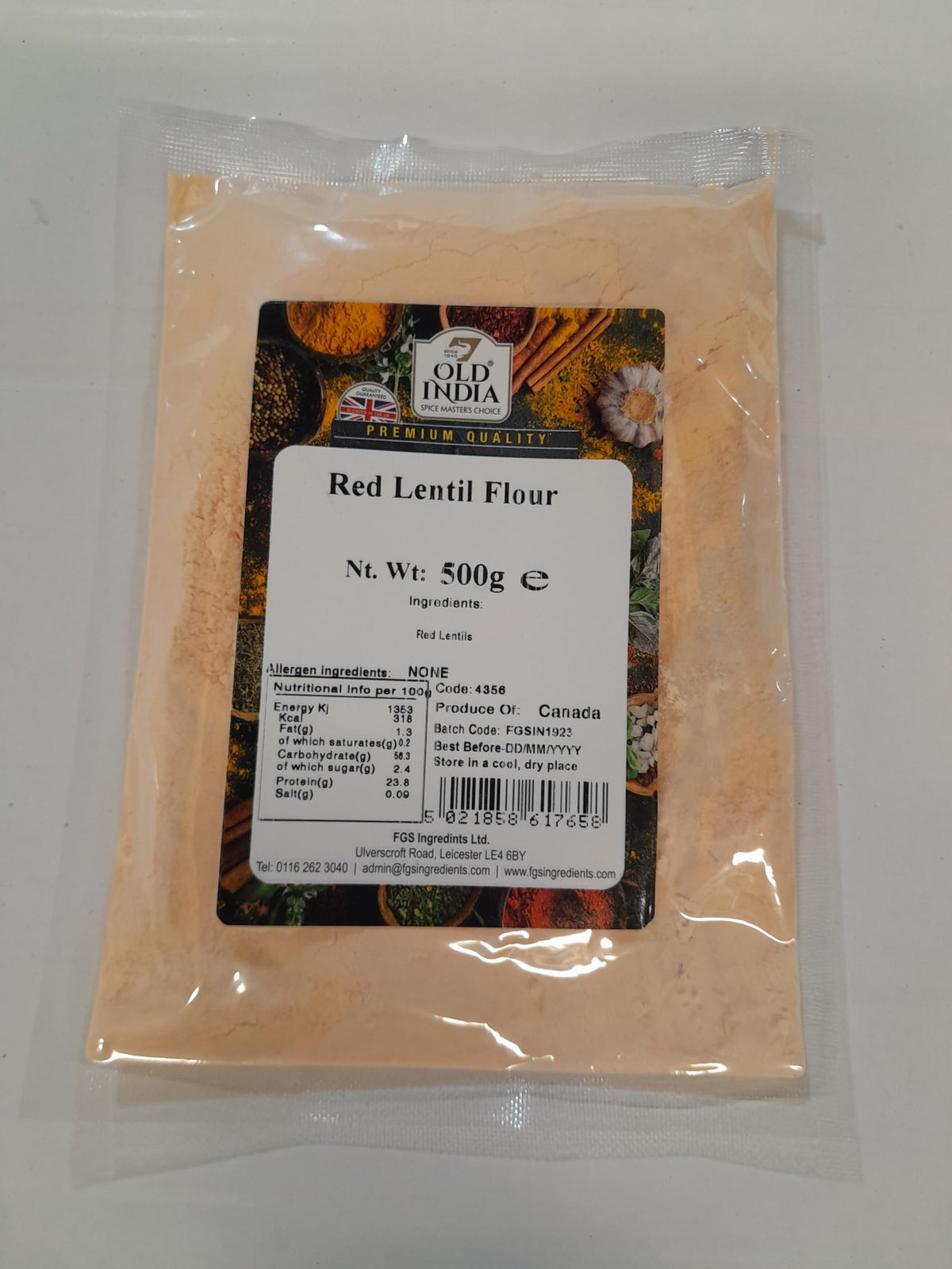Old India Red Lentil Flour - 100% Natural, Additive-Free | 500g 1