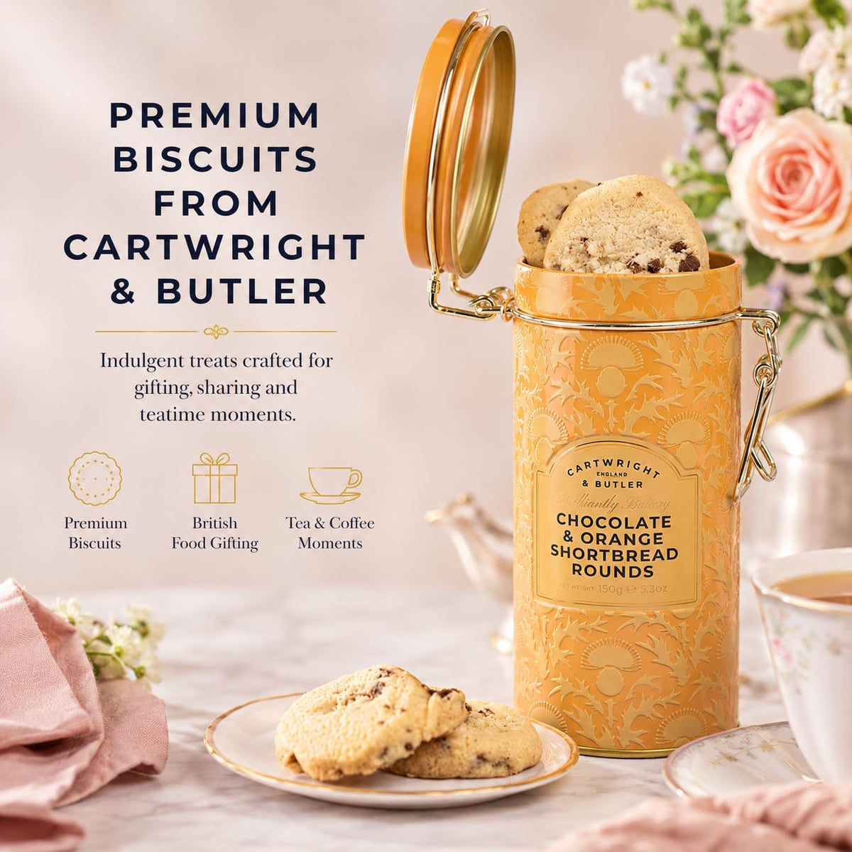 Cartwright & Butler Chocolate & Orange Shortbread Rounds - 150g 7