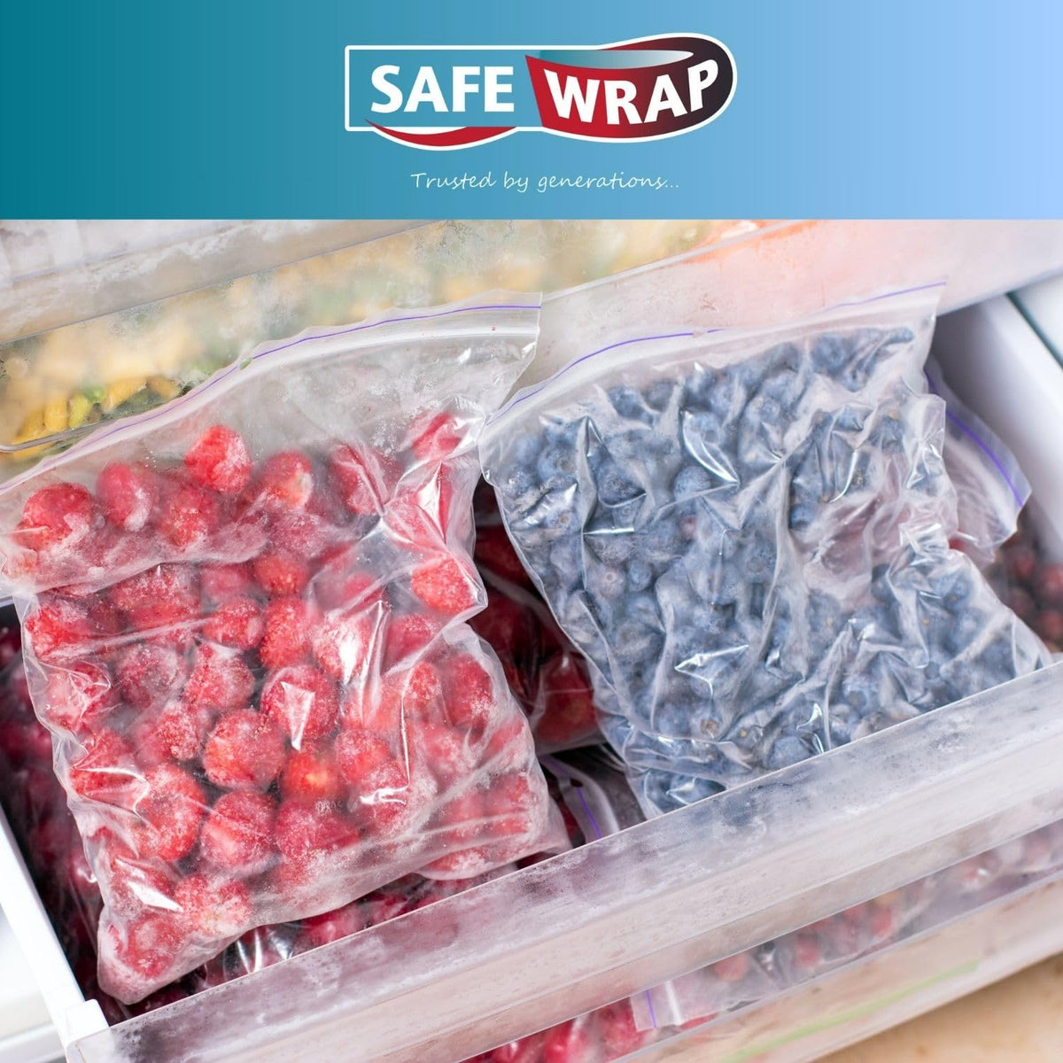 Safewrap Freezer Bags - 120 Pack | Small Size (180 x 230mm) | Snap Seal Closure 4