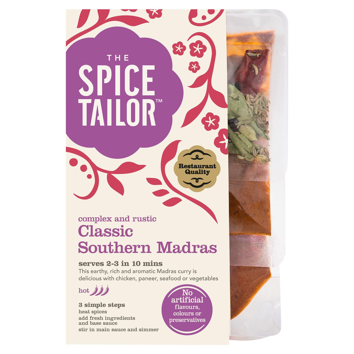 The Spice Tailor Southern Madras Curry Sauce Meal Kit - 10 Minute Meal | Pack of 5 | 1500g