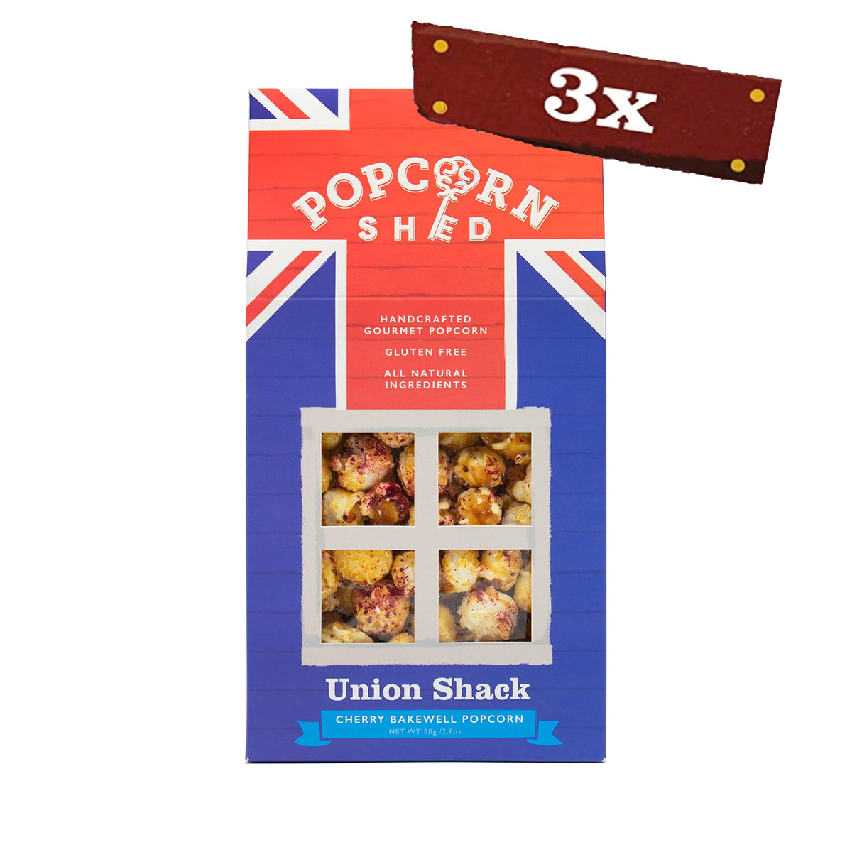 Popcorn Shed Cherry Bakewell Gourmet Popcorn - 80g Pack of 3 | Gluten-Free | Vegetarian 7