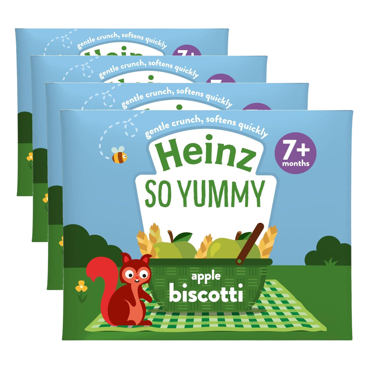 Heinz Apple Biscotti for Babies - 7+ Months | No Added Sugar | 4 x 60g Packs