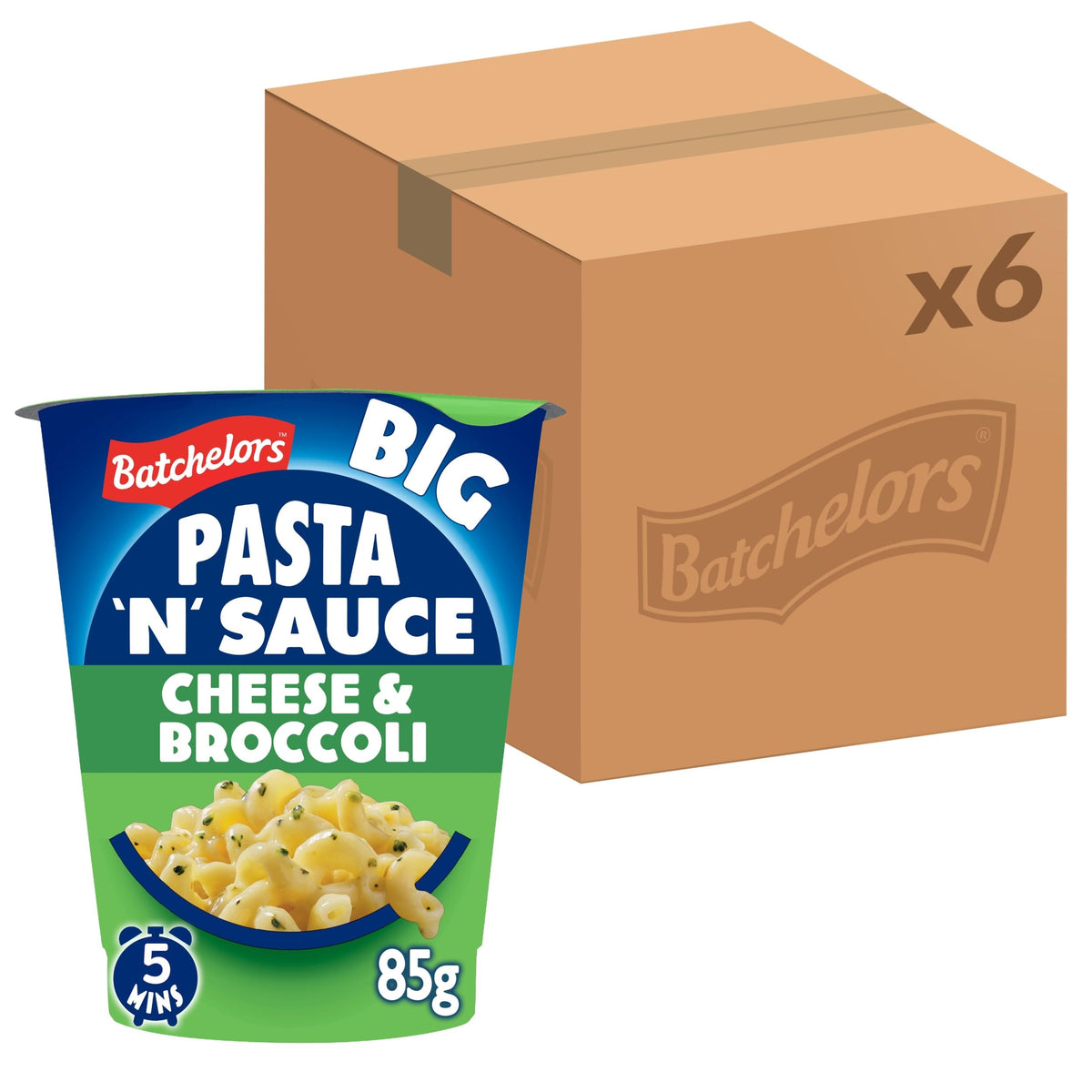 Batchelors Cheese & Broccoli Pasta & Sauce - 6 x 85g Pots