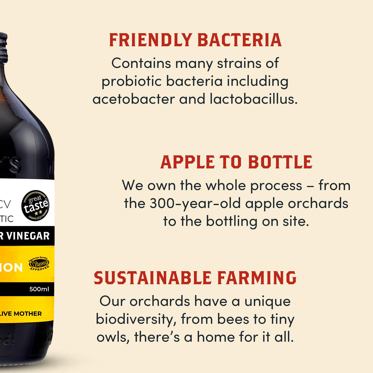 Willy's Organic Apple Cider Vinegar with Turmeric & Honey - Raw, Unpasteurised, 500ml 6