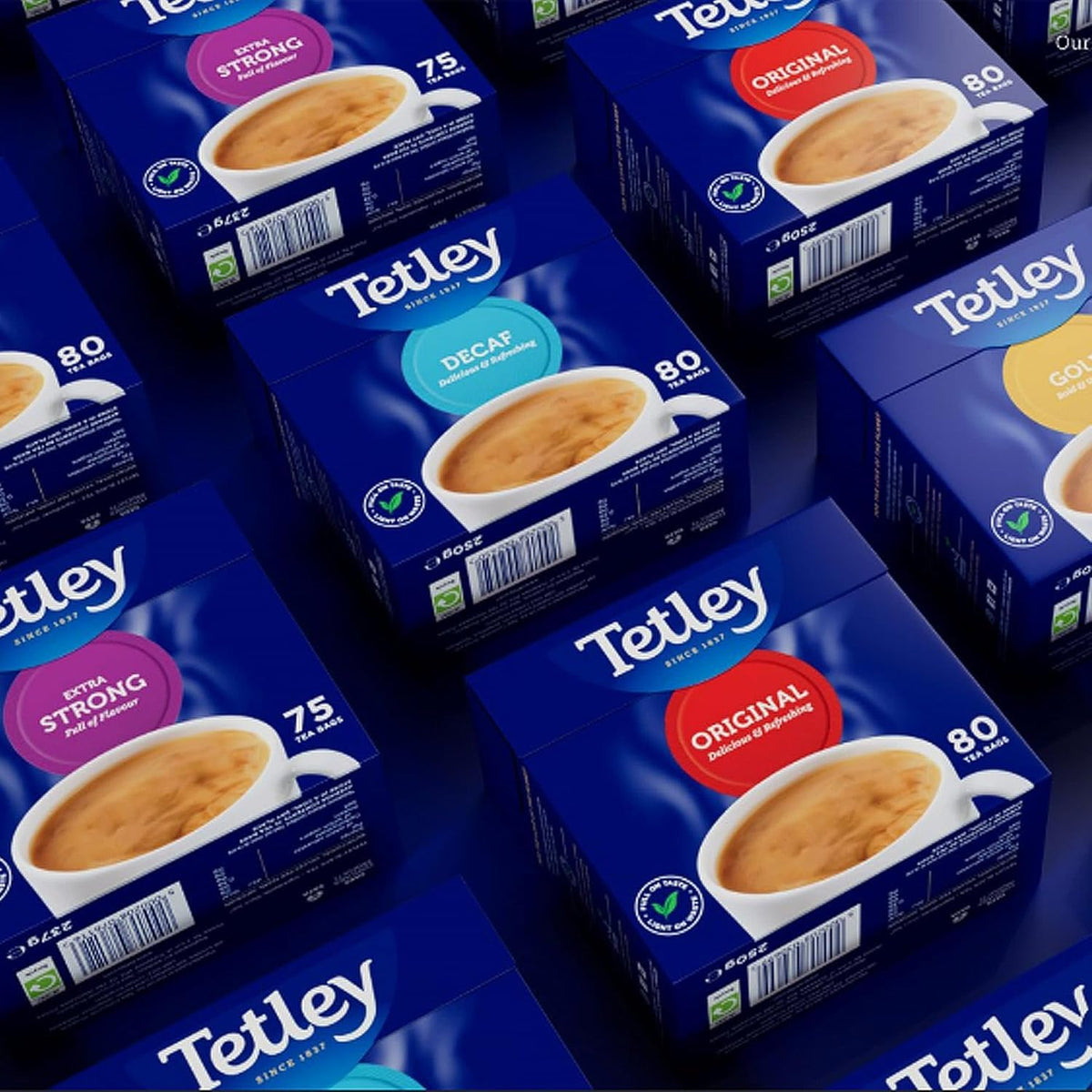 Tetley Original Black Tea Bags - 80 Count (Pack of 6) | 100g | Classic British Blend 8