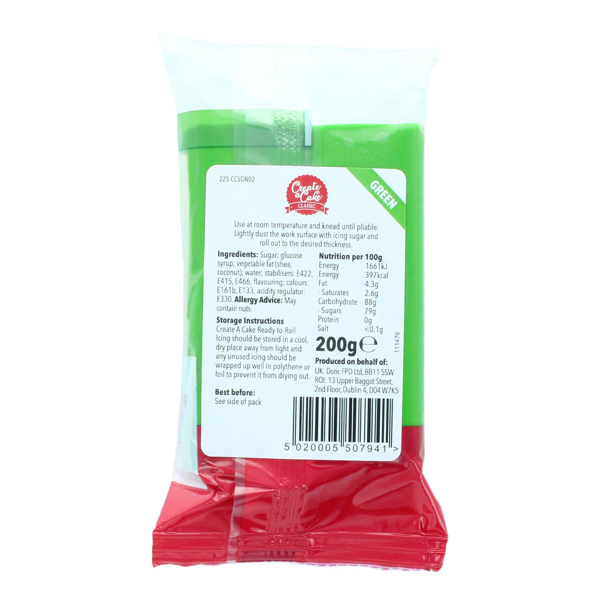Create A Cake Green Ready to Roll Fondant Icing - 1.6kg Pack | Palm Free Sugar Paste 5